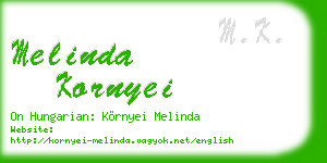 melinda kornyei business card