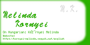 melinda kornyei business card